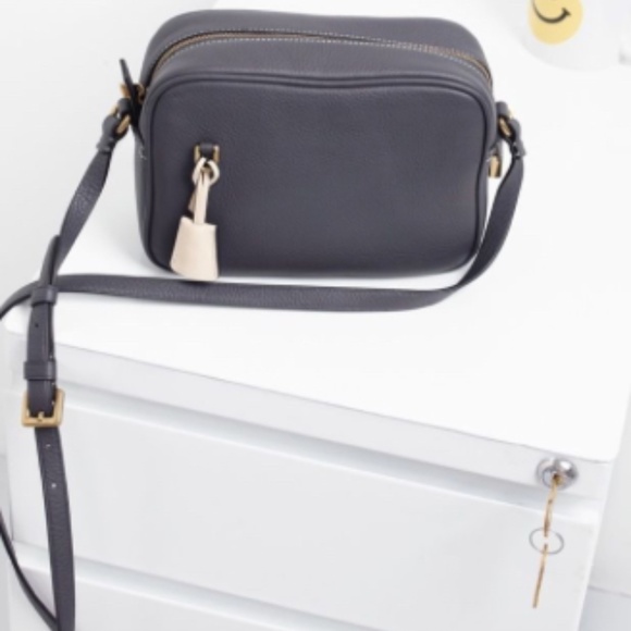 J. Crew Crossbody Bag in Dark Gray and Cream - Picture 1 of 2